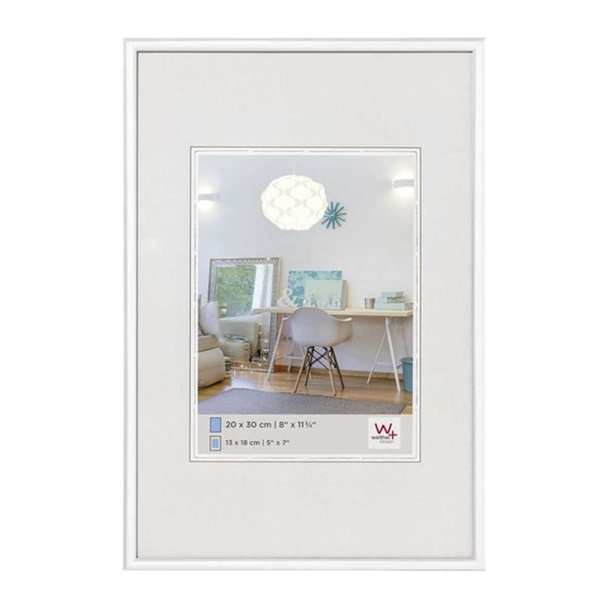 Walther Design Bilderrahmen NEW LIFESTYLE aus Kunststoff in Weiß mit Passepartout, B x H: 31 x 46 cm - Bild 1