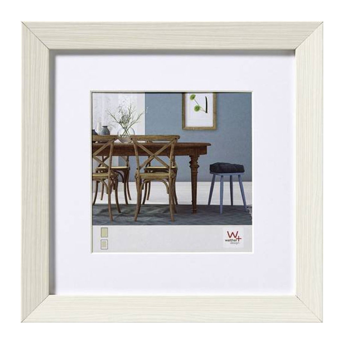 Walther Design Bilderrahmen Weiß mit Passepartout und entspiegeltem Glas, B/H: 40 x 40 cm - Bild 1