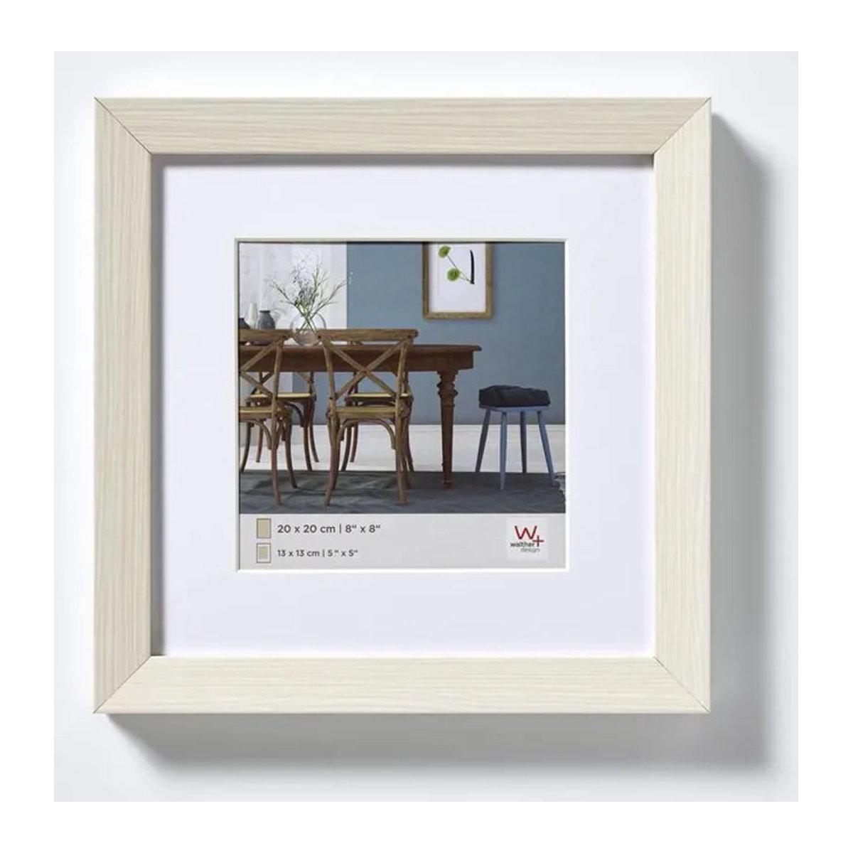 Walther Design Bilderrahmen Weiß mit Passepartout und entspiegeltem Glas, B/H: 40 x 40 cm - Bild 2