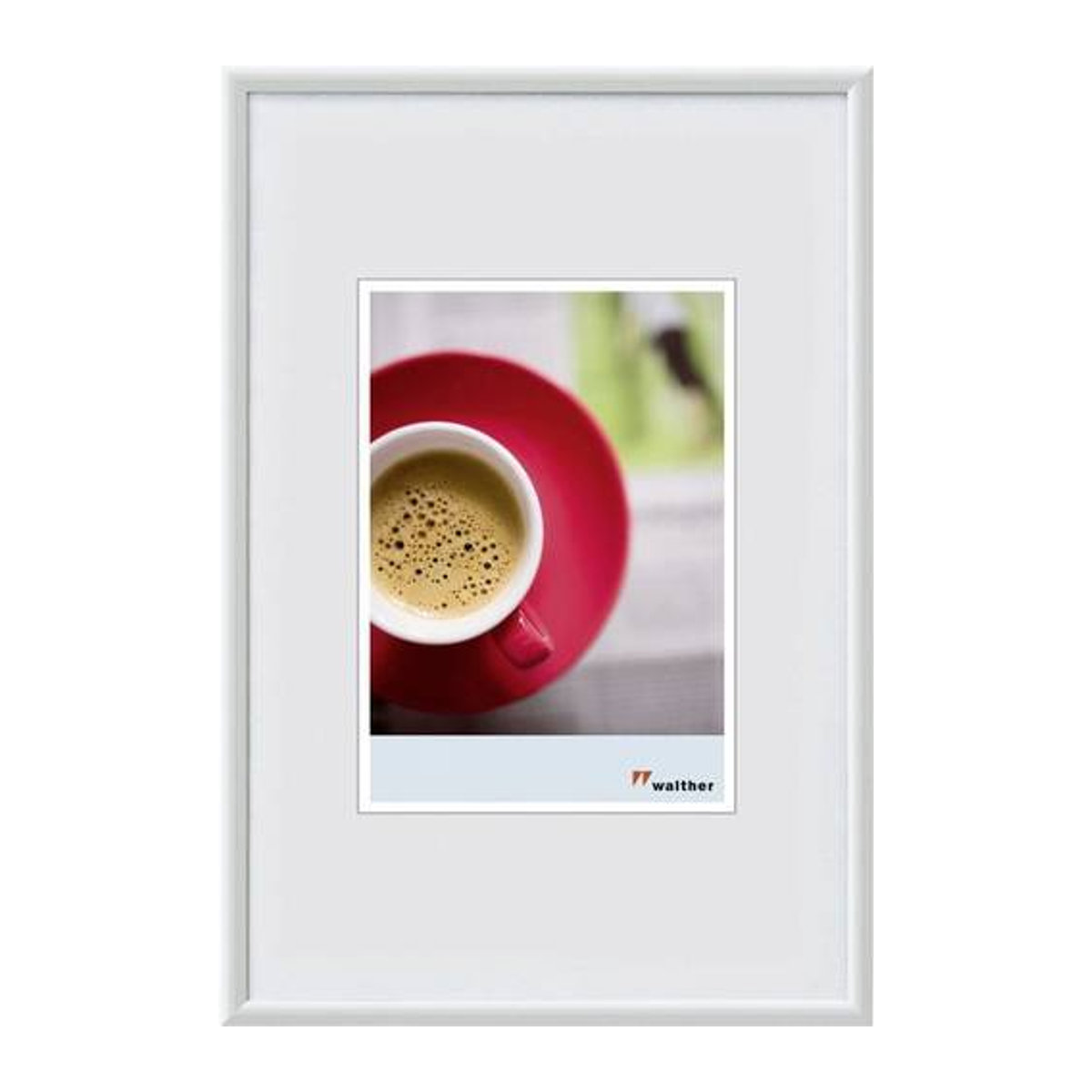 Walther Design Bilderwechselrahmen Weiß mit Passepartout für Papierformat 13 x 18 cm, Wandmontage und Tischaufstellung - Bild 1
