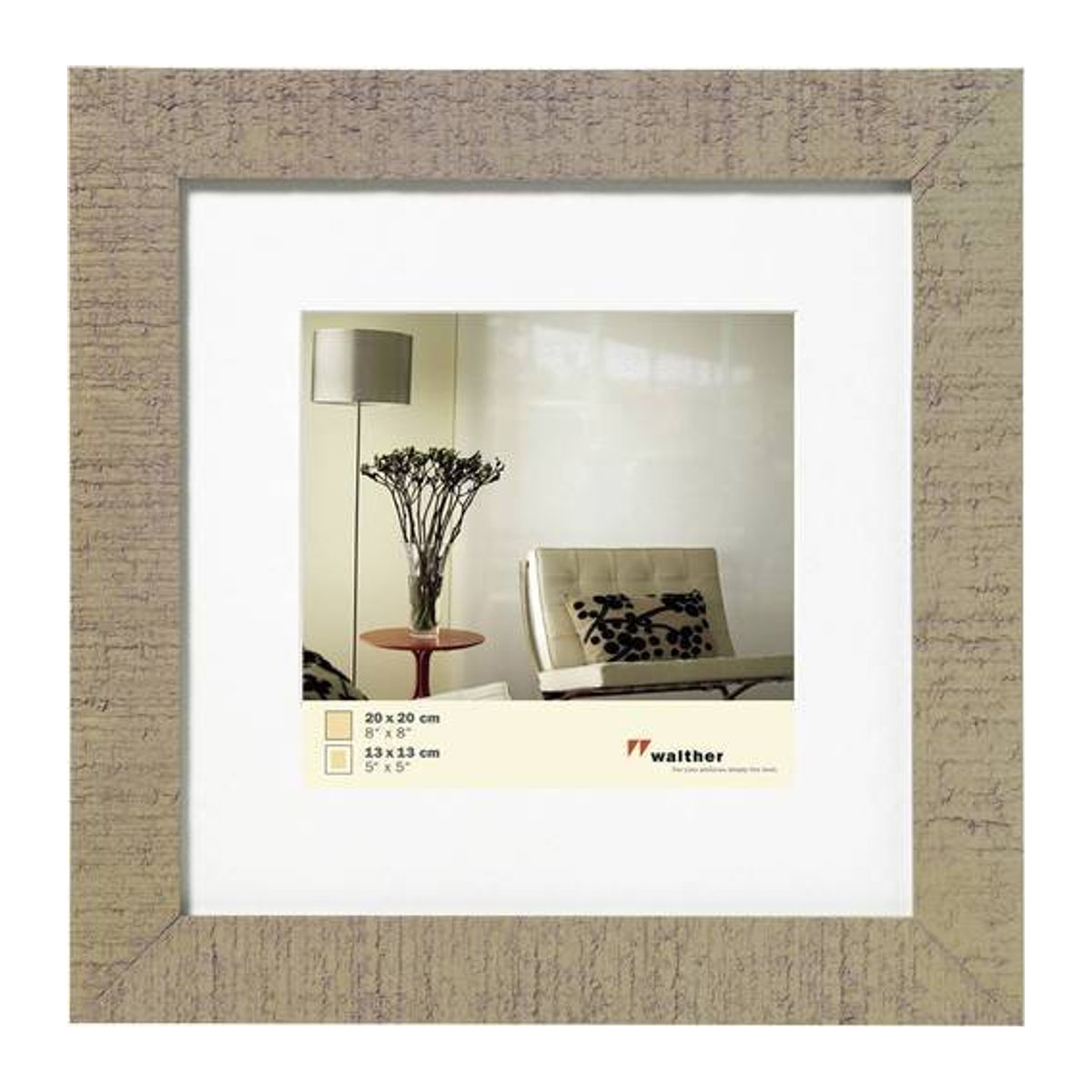 Walther Design Home Fotorahmen aus Holz mit Passepartout in Beige/Braun, B/H: 20 x 20 cm - Bild 1