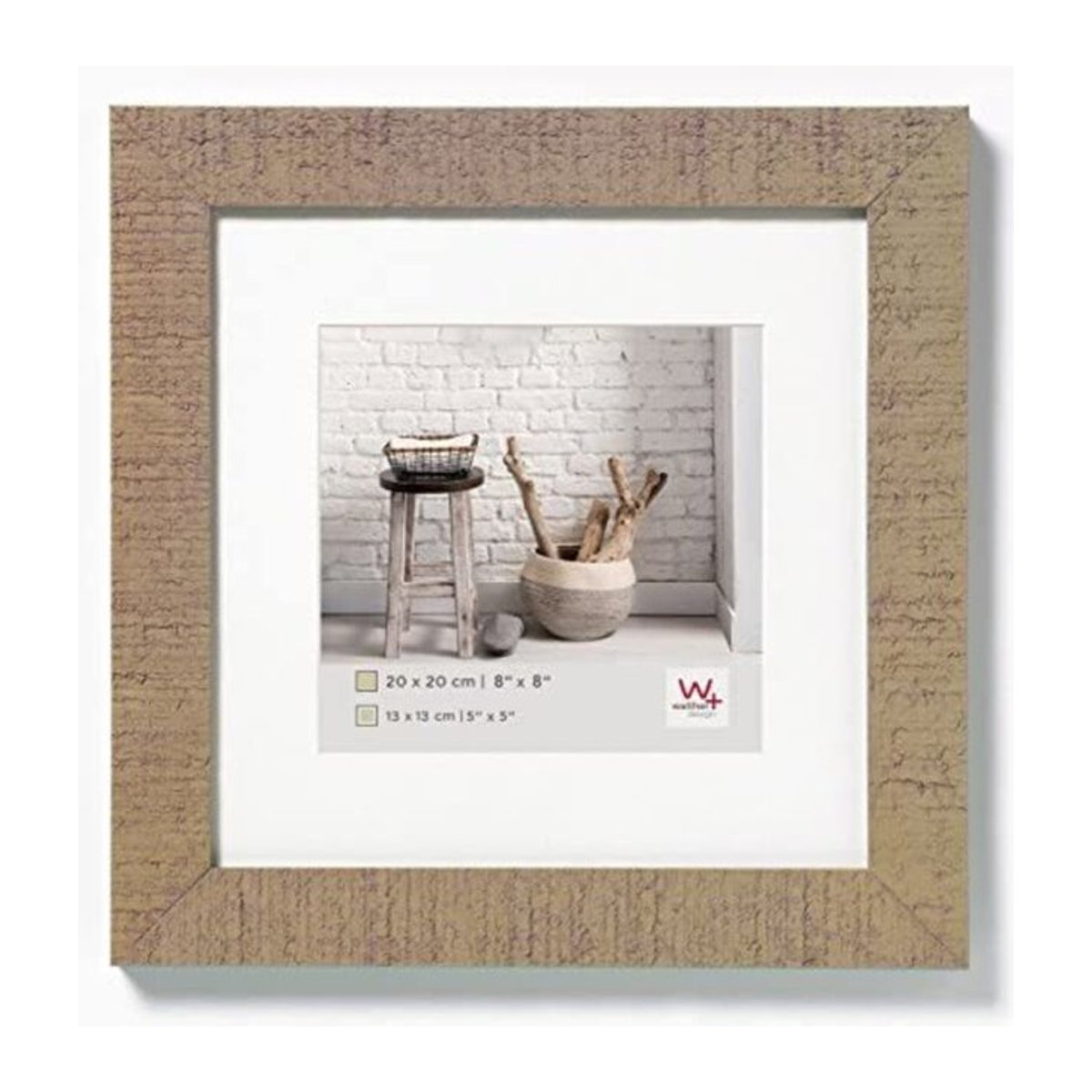 Walther Design Home Fotorahmen aus Holz mit Passepartout in Beige/Braun, B/H: 20 x 20 cm - Bild 2