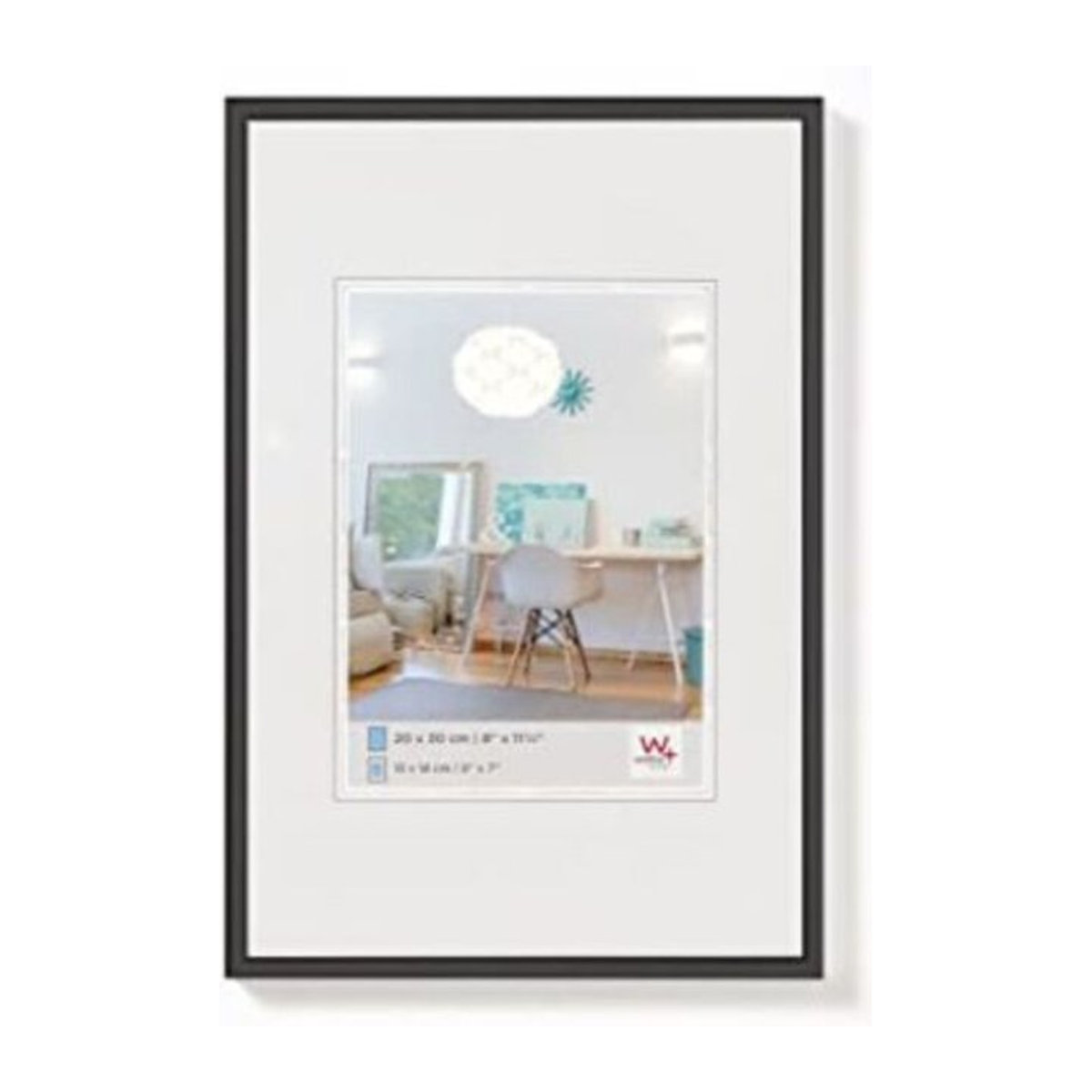 Walther Design KV824B Bilderwechselrahmen aus Kunststoff mit Passepartout und Glas in Schwarz, B/H: 18 x 24 cm - Bild 2