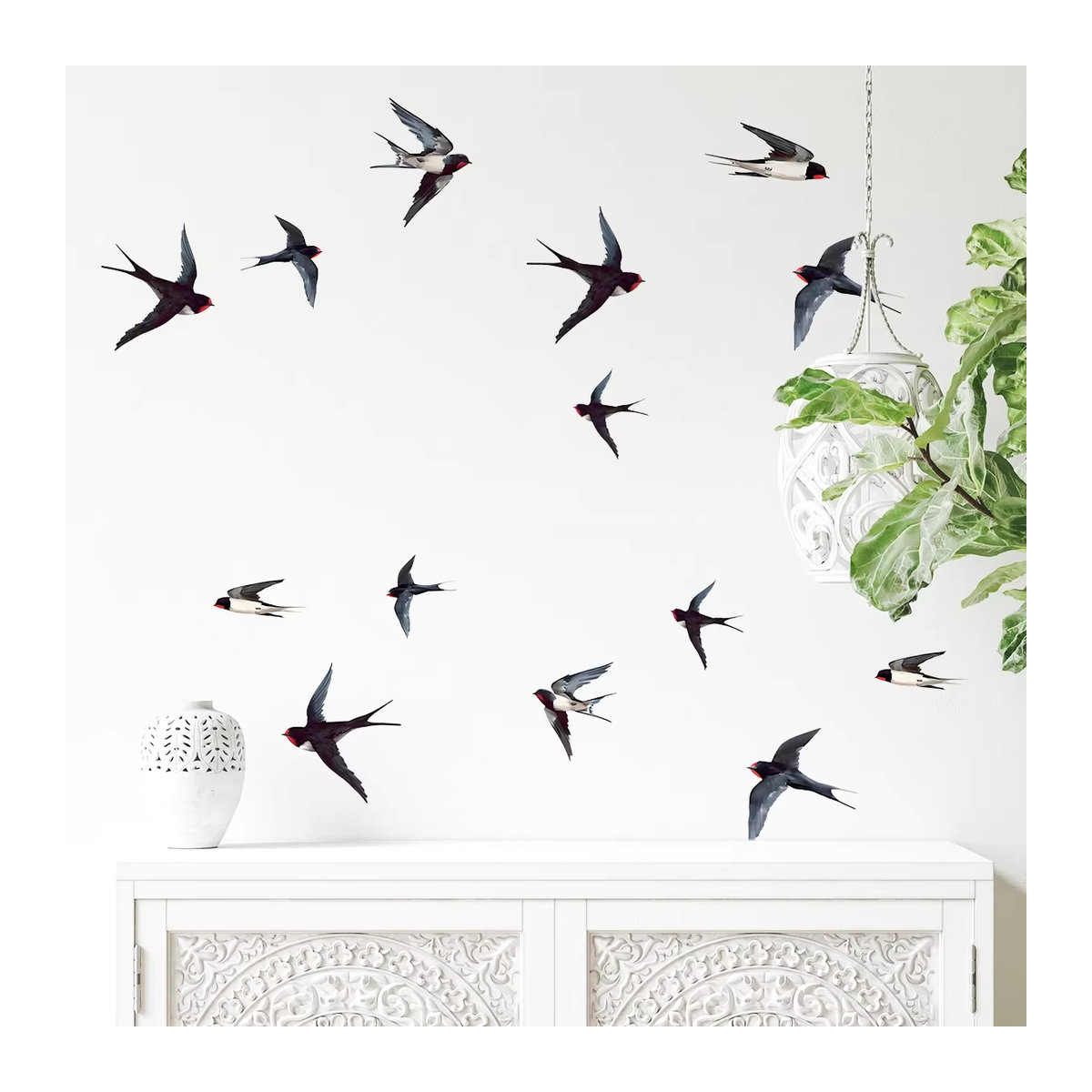 Wandaufkleber mit Aquarell-Schwalben im skandinavischen Design von BRUP, mehrfarbig, ideal für Wohnzimmer, Schlafzimmer und Kinderzimmer - Bild 3