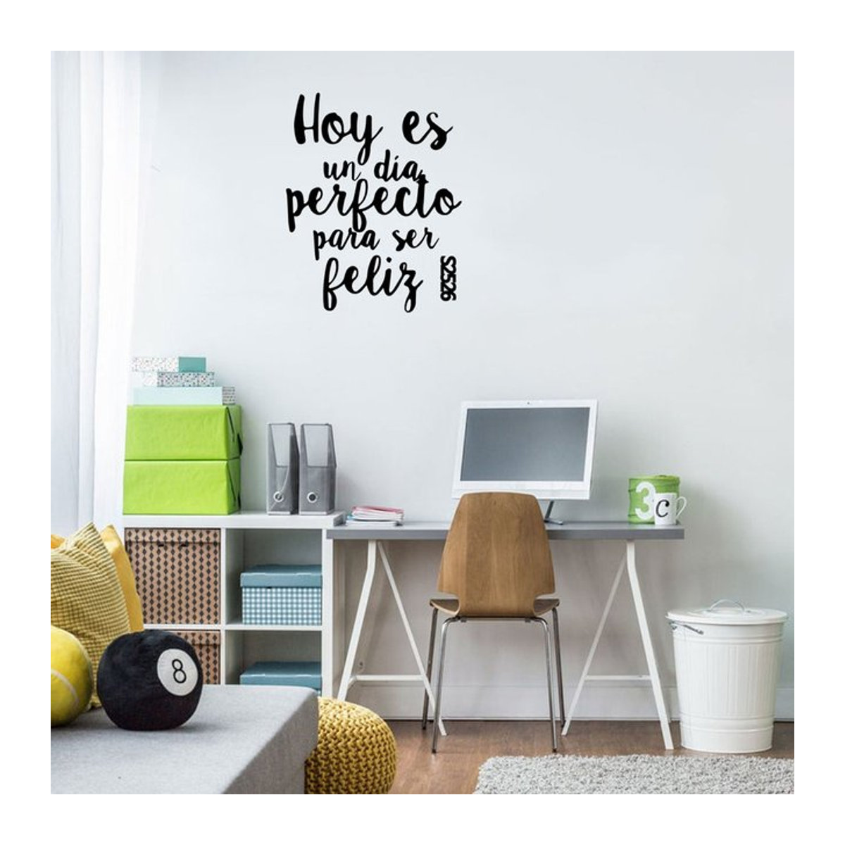Wandaufkleber Spanisches Zitat aus Vinyl für Schlafzimmer Dekoration, wasserfeste Tapete in Schwarz und Weiß, minimalistisches Design - Bild 1