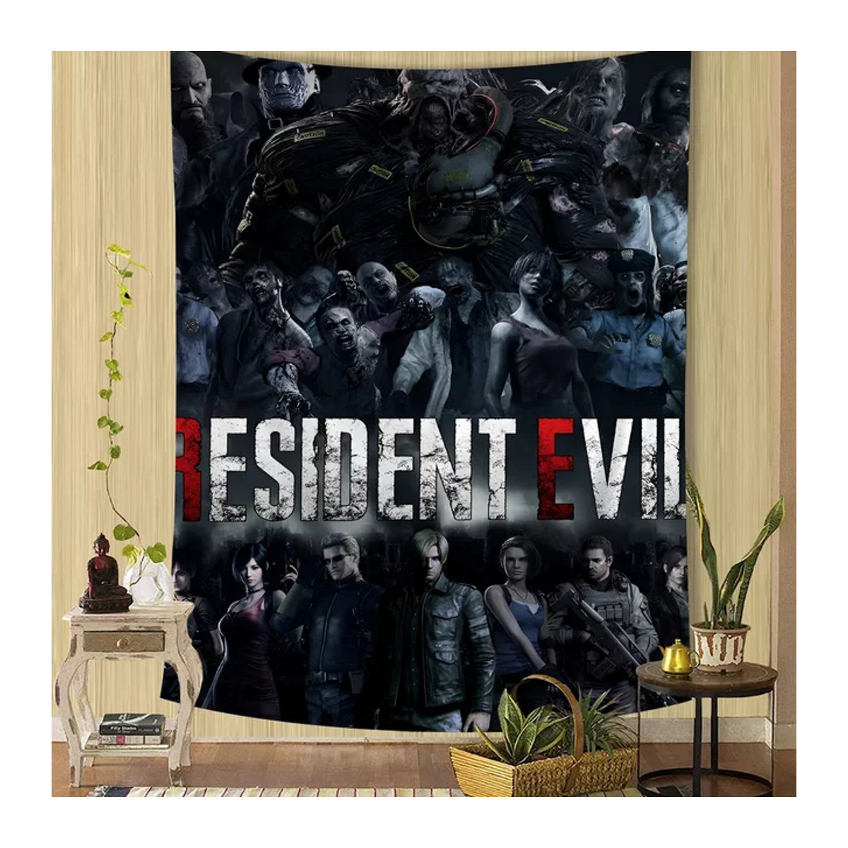 Wandbehang im Science-Fiction-Stil mit Resident Evil Motiv, mehrfarbige Textil-Tapisserie für deine Wohnkultur, B/H: 70 x 50 cm - Bild 1