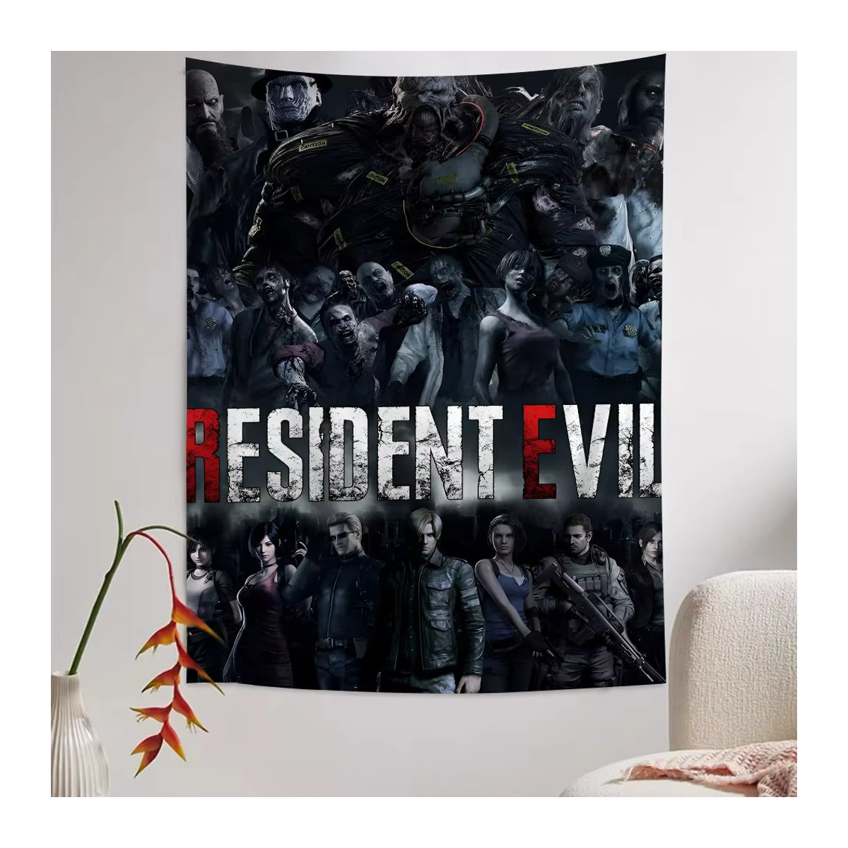 Wandbehang im Science-Fiction-Stil mit Resident Evil Motiv, mehrfarbige Textil-Tapisserie für deine Wohnkultur, B/H: 70 x 50 cm - Bild 3