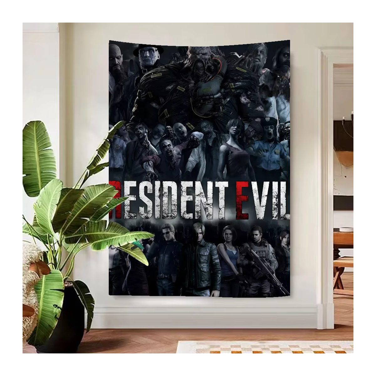 Wandbehang im Science-Fiction-Stil mit Resident Evil Motiv, mehrfarbige Textil-Tapisserie für deine Wohnkultur, B/H: 70 x 50 cm - Bild 4