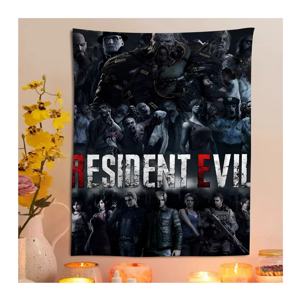 Wandbehang im Science-Fiction-Stil mit Resident Evil Motiv, mehrfarbige Textil-Tapisserie für deine Wohnkultur, B/H: 70 x 50 cm - Bild 5