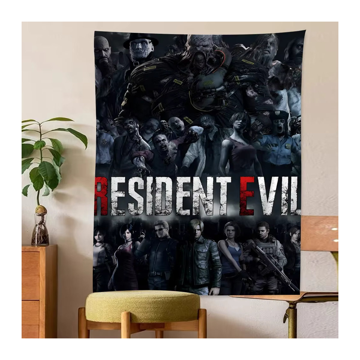 Wandbehang im Science-Fiction-Stil mit Resident Evil Motiv, mehrfarbige Textil-Tapisserie für deine Wohnkultur, B/H: 70 x 50 cm - Bild 6