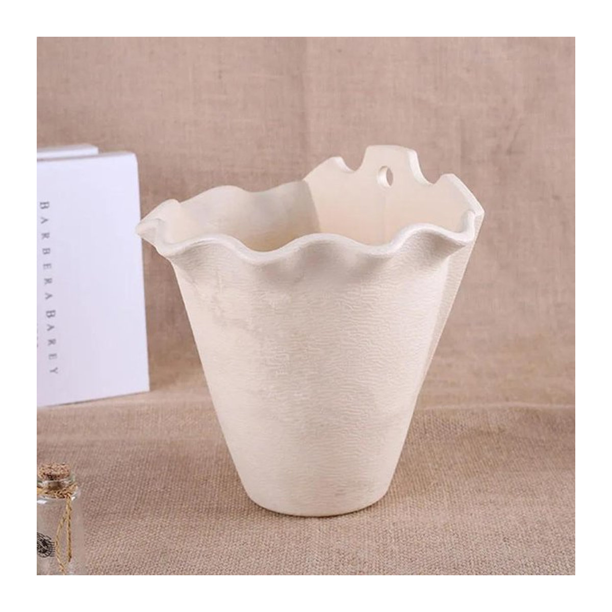 Wandbehang-Pflanzgefäß aus Kunststoff von LY Home&Kitchen 050 in Beige für Garten und Innenbereich - Bild 1