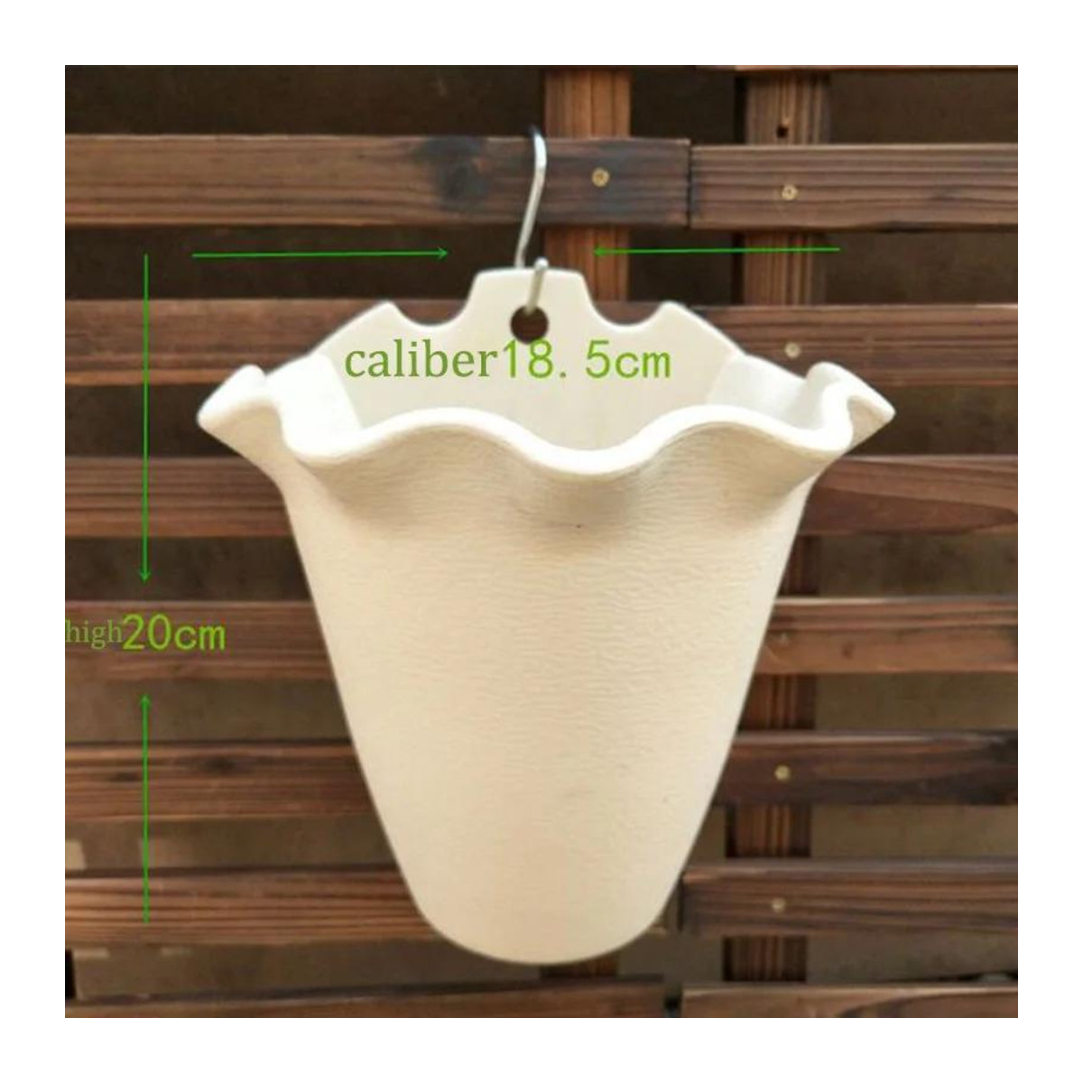 Wandbehang-Pflanzgefäß aus Kunststoff von LY Home&Kitchen 050 in Beige für Garten und Innenbereich - Bild 4