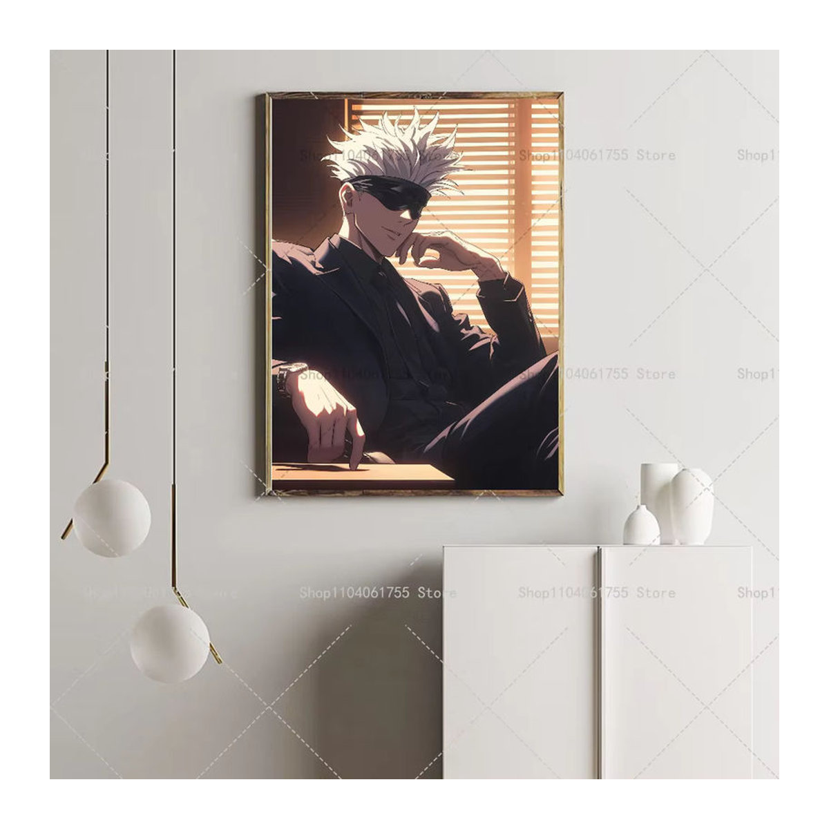 Wanddeko Satoru Gojo Jujutsu Kaisen Poster, selbstklebender wasserfester Papier Aufkleber, mehrfarbig, rechteckig - Bild 5