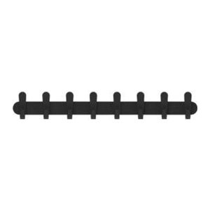 Wandgarderobe hjh OFFICE Functionals KROK in Schwarz aus Stahl und Kunststoff mit 16 Haken, Breite: 90 cm