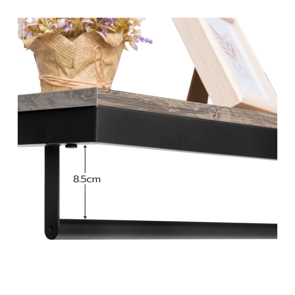 Wandgarderobe mit Regal im Industrial-Design in Beige und Natur aus Holzwerkstoff und Metall - Bild 5