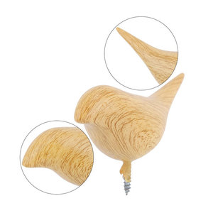 Wandhaken in Vogelform aus Kunstharz und Holz in Beige für skandinavische Dekoration