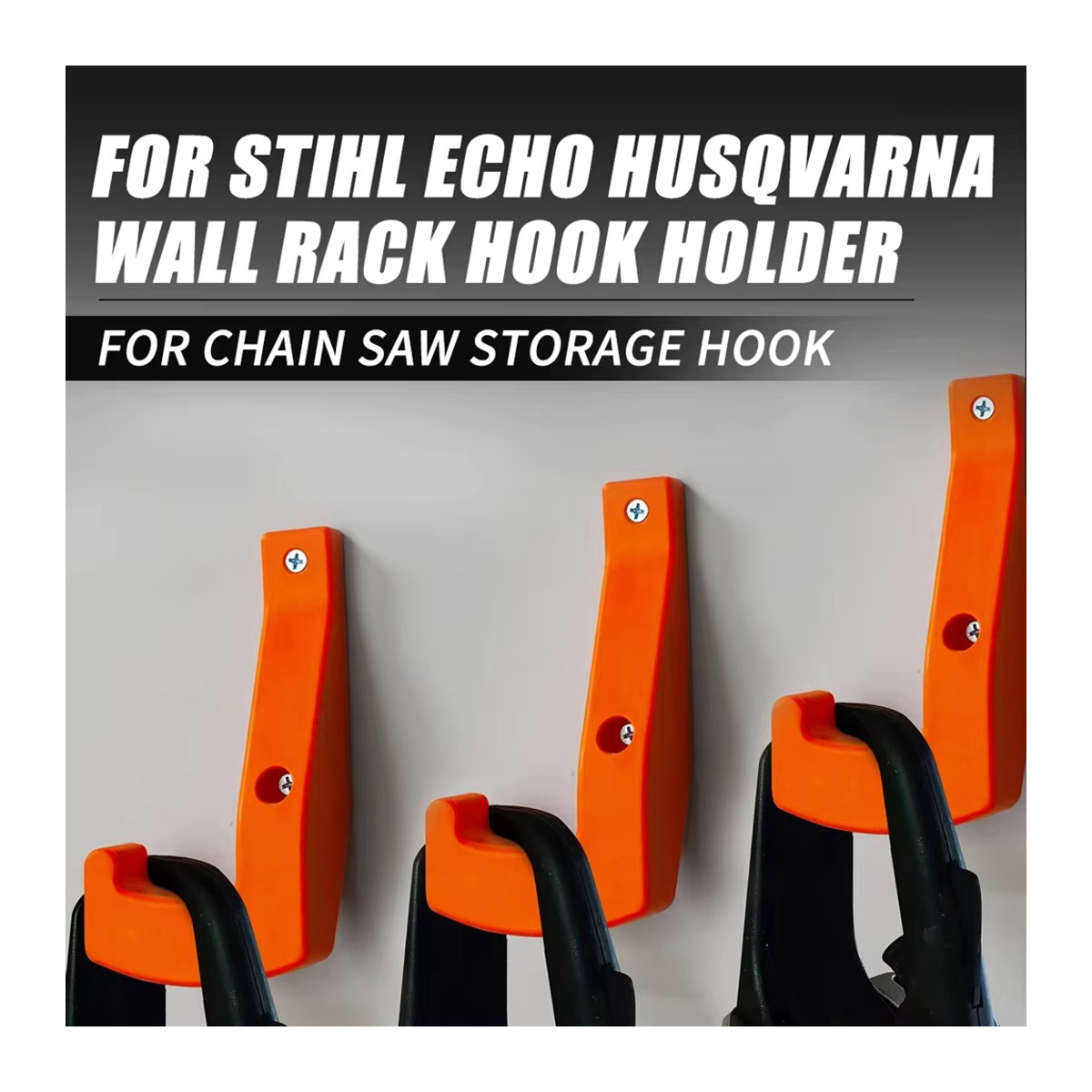Wandhalterung für Kettensägen aus Kunststoff in Orange für STIHL ECHO HUSQVARNA inklusive Schrauben - Bild 5
