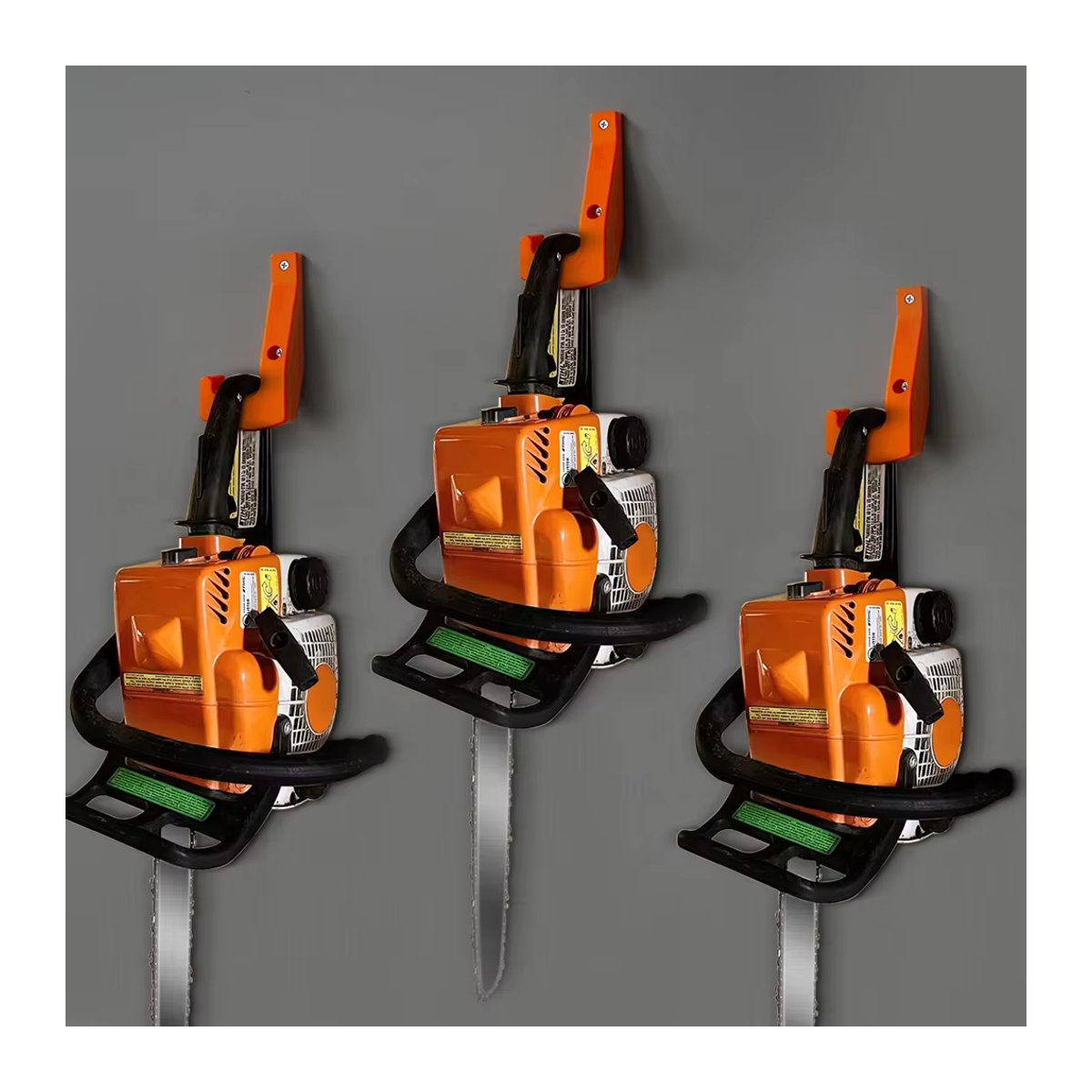 Wandhalterung für Kettensägen aus Kunststoff in Orange für STIHL ECHO HUSQVARNA inklusive Schrauben - Bild 6