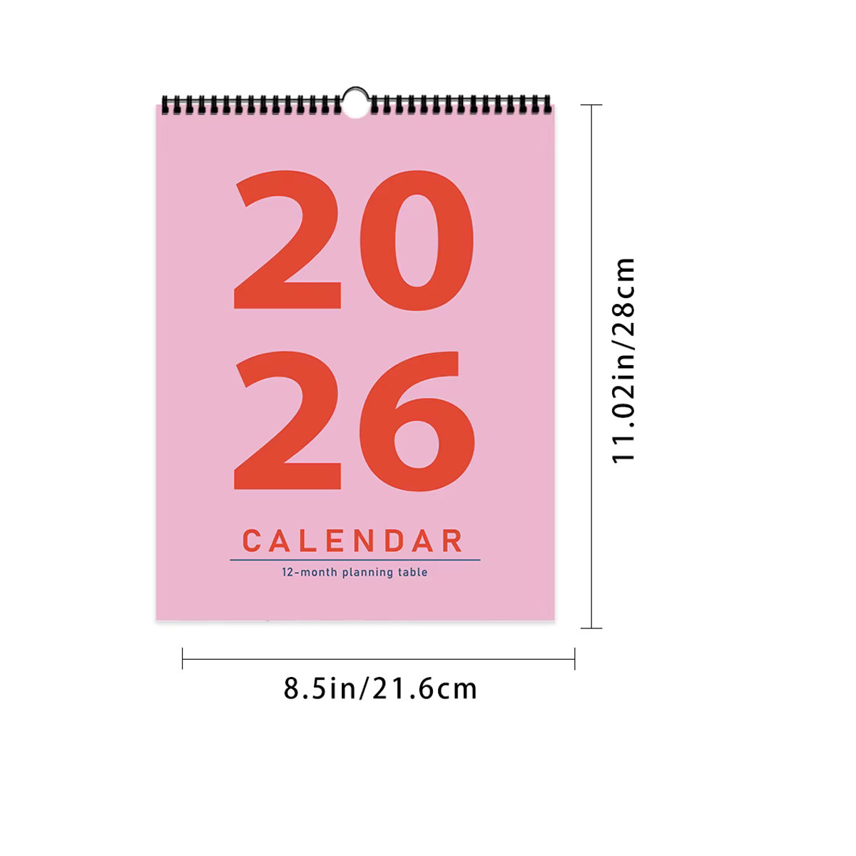 Wandkalender 2026 mit abstraktem geometrischem Design in Morandi-Farben Rosa, 12-Monats-Planer zur Wandmontage - Bild 2