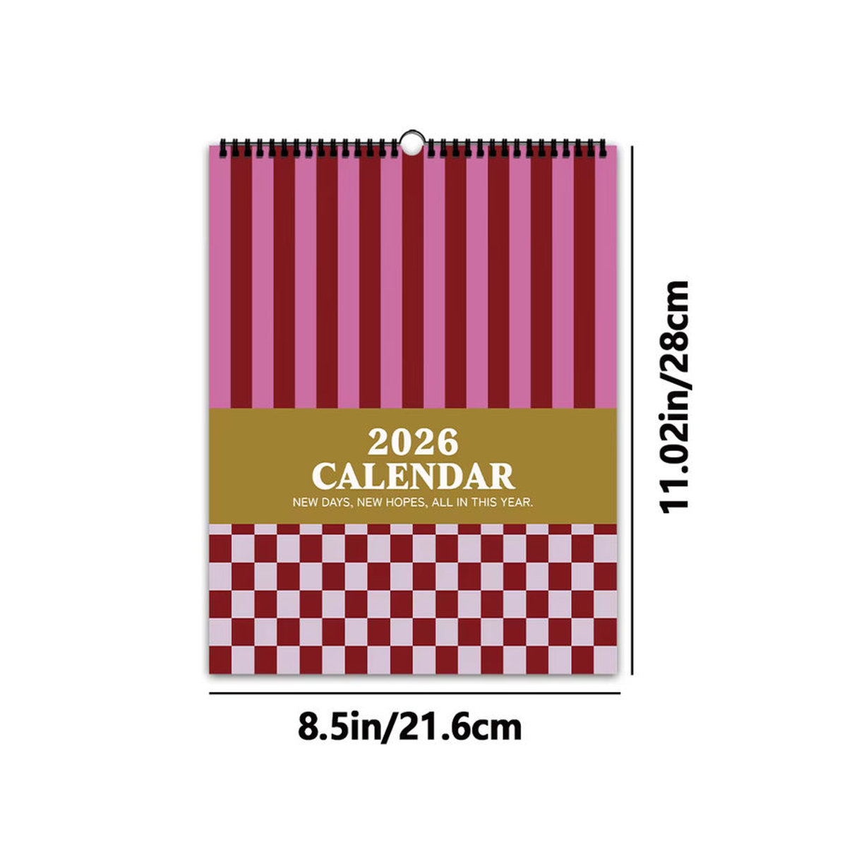 Wandkalender 2026 mit abstraktem geometrischem Morandi Design, 12 Monatsplaner in mehrfarbigem minimalistischem Stil aus Papier - Bild 2