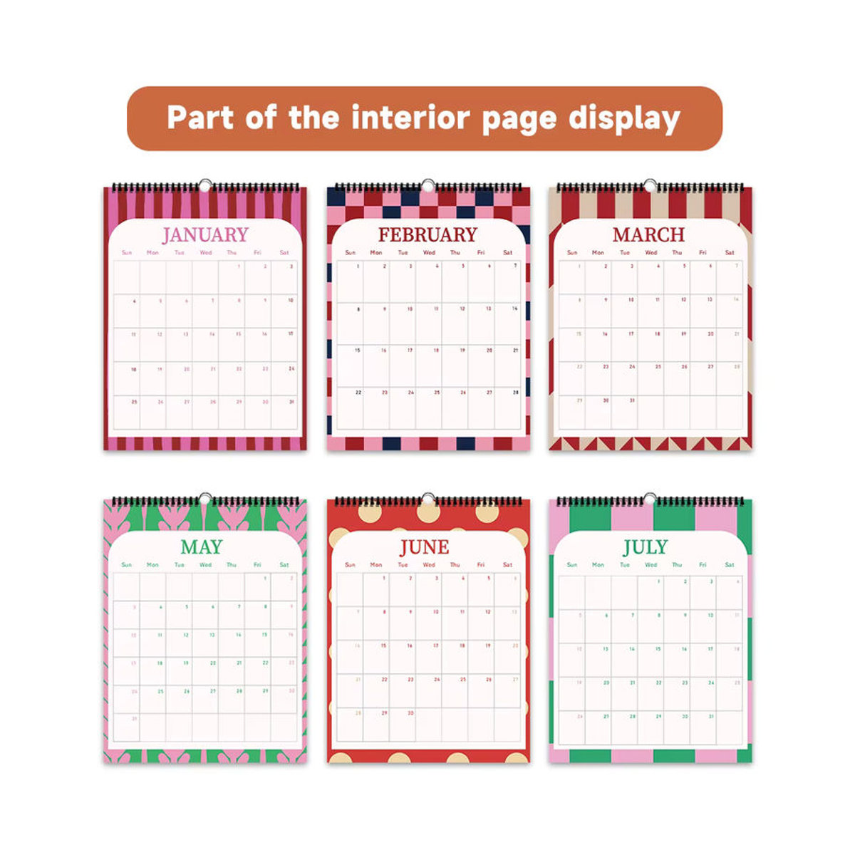 Wandkalender 2026 mit abstraktem geometrischem Morandi Design, 12 Monatsplaner in mehrfarbigem minimalistischem Stil aus Papier - Bild 4