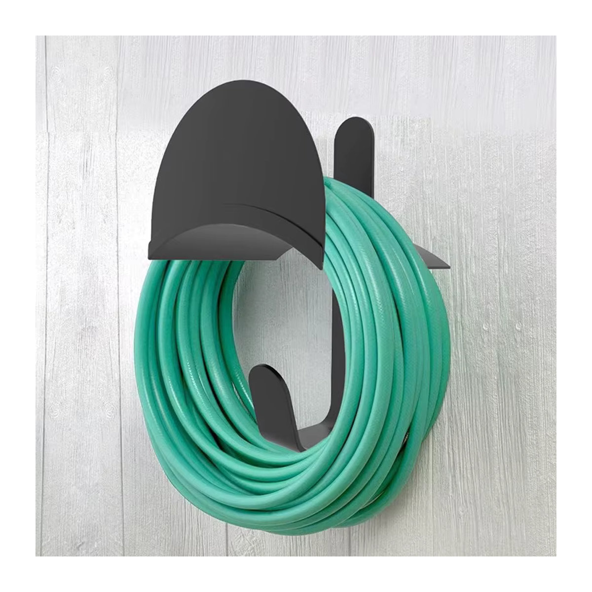 Wandmontierte Wasserschlauch-Halterung aus Metall für Garten und schwere Werkzeuge in Schwarz oder Grau - Bild 3