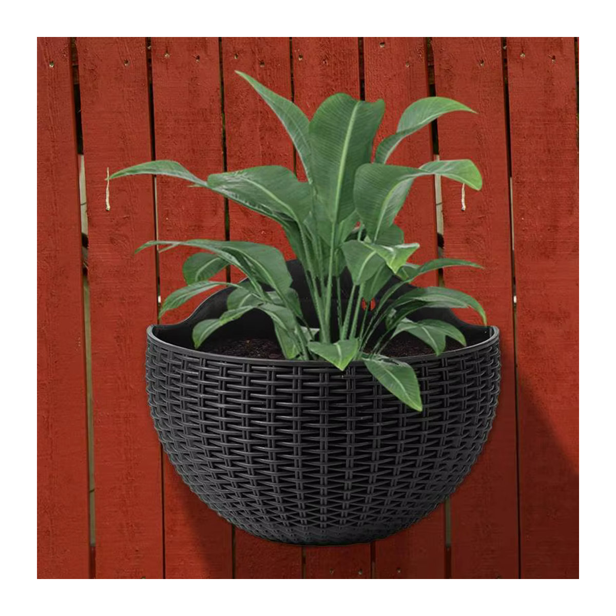 Wandmontierter Blumentopf aus Kunststoff in geometrischem Design für Garten und Balkon in Weiß oder Schwarz - Bild 3