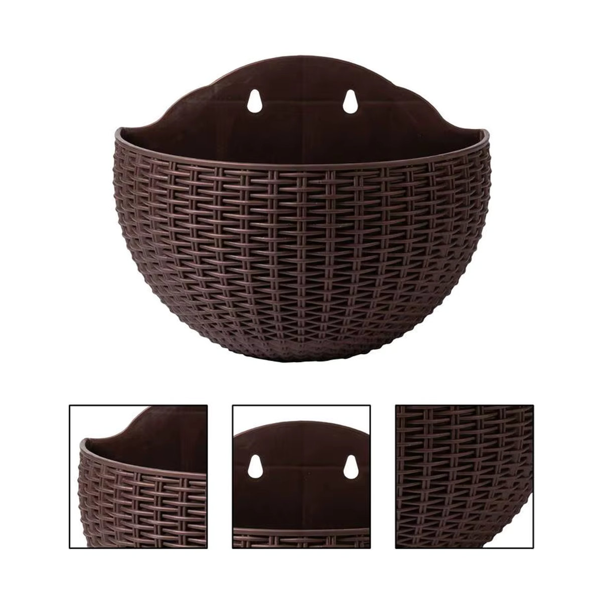 Wandmontierter Blumentopf aus Kunststoff in geometrischem Design für Garten und Balkon in Weiß oder Schwarz - Bild 5