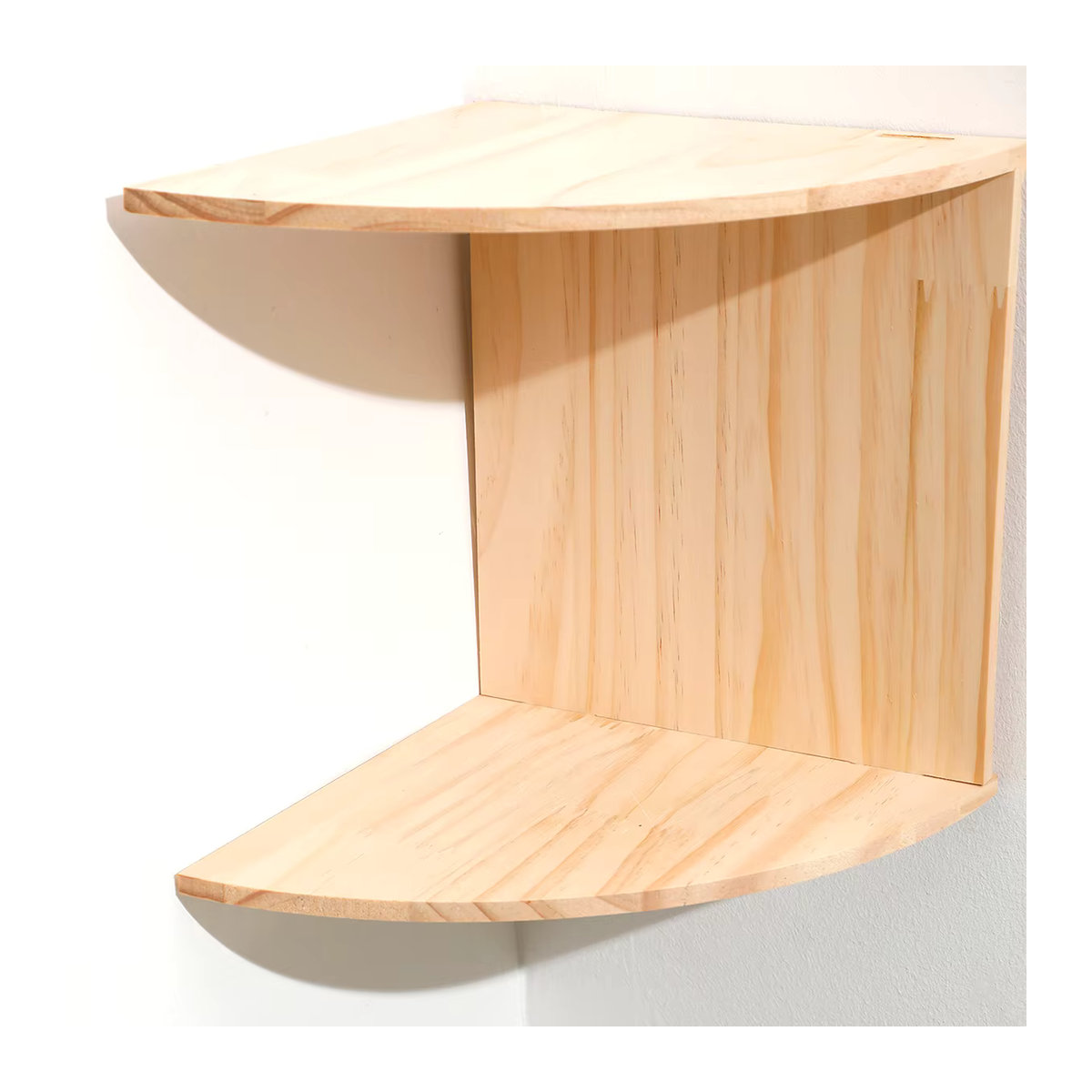 Wandmontiertes Eckregal aus PVC und Holz in Burlywood Natur für Boho und Skandinavischen Stil - Bild 2