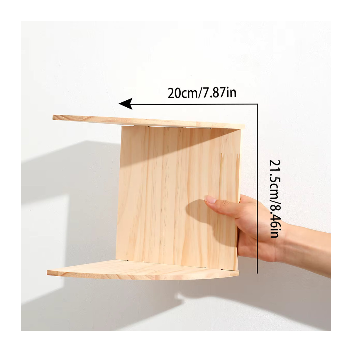 Wandmontiertes Eckregal aus PVC und Holz in Burlywood Natur für Boho und Skandinavischen Stil - Bild 3