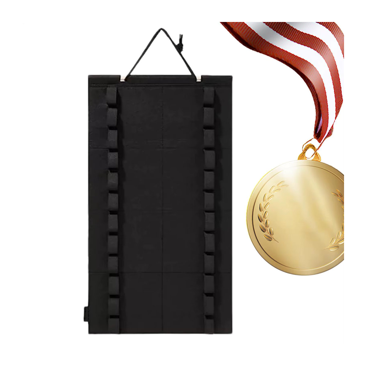 Wandmontiertes Kampfsport-Gürtel-Display in Schwarz für bis zu 12 Taekwondo- und Karate-Gürtel als minimalistischer Organizer - Bild 2