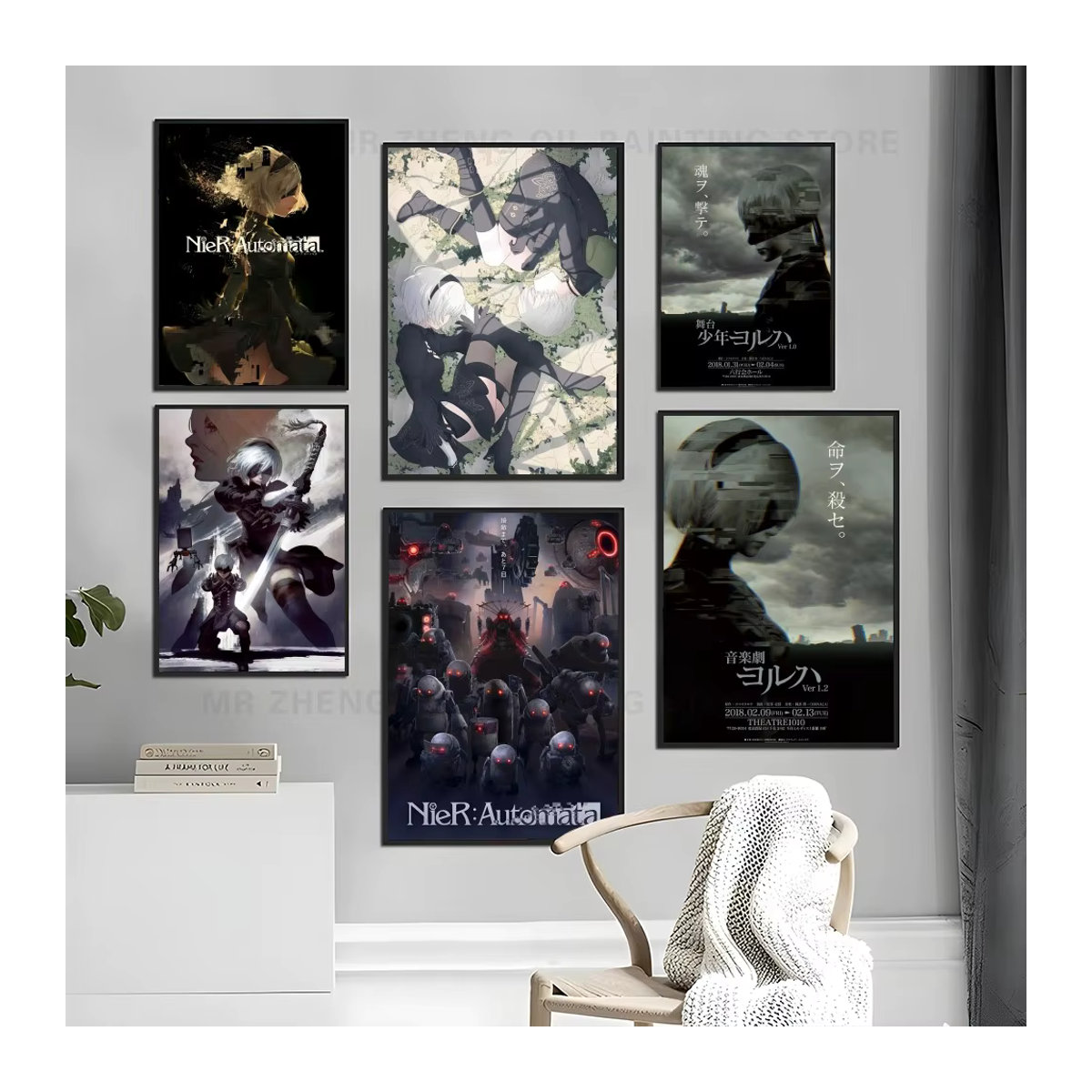 Wandposter NieR Automata Charakter 2B Klassisches Kunst Poster Selbstklebend Wasserdicht Mehrfarbig - Bild 2