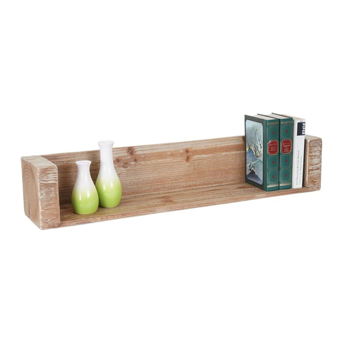 Wandregal MCW aus massivem Tannenholz in Natur/Braun, rustikales Hängeregal im Landhausstil, Breite: 60 cm - Bild 1