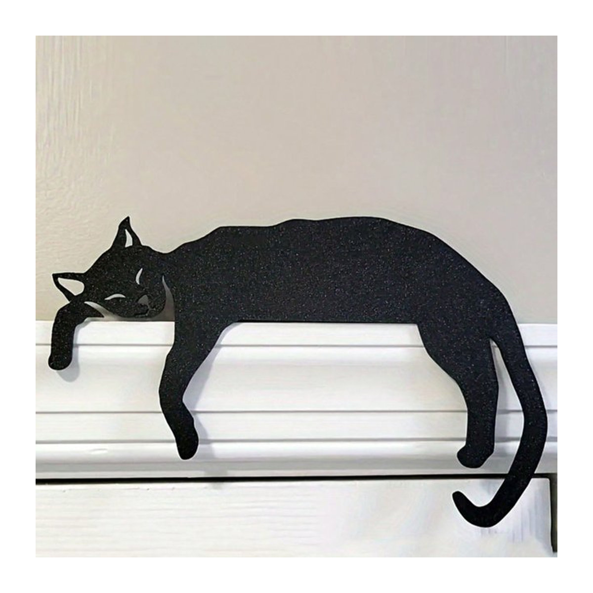 Wandskulptur aus Metall von CIFBUY mit schwarzer Katzen-Silhouette für Wohnzimmer und Schlafzimmer - Bild 1