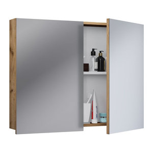 Wandspiegel Badinos in Eiche Honig Nachbildung B/H/T: 80 x 62 x 12 cm