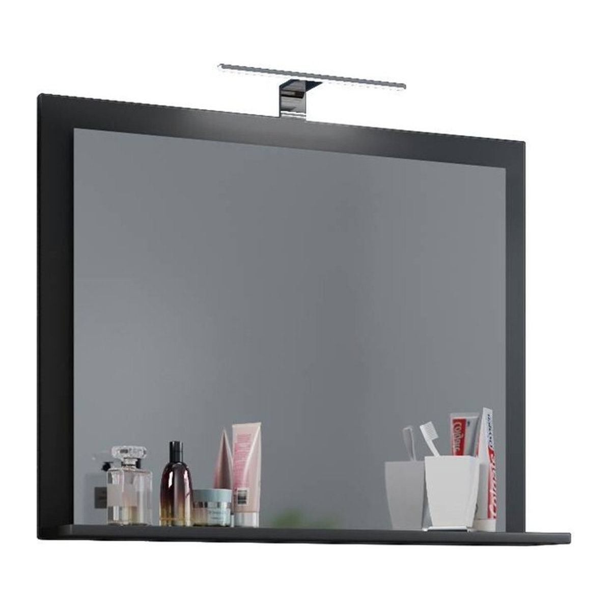 Wandspiegel Lendas von Vicco in Anthrazit mit Ablage, rechteckig, B/H/T: 60 x 65 x 17 cm - Bild 1
