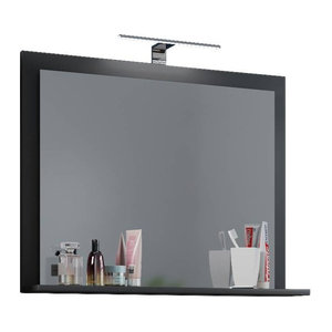 Wandspiegel Lendas von Vicco in Anthrazit mit Ablage, rechteckig, B/H/T: 60 x 65 x 17 cm