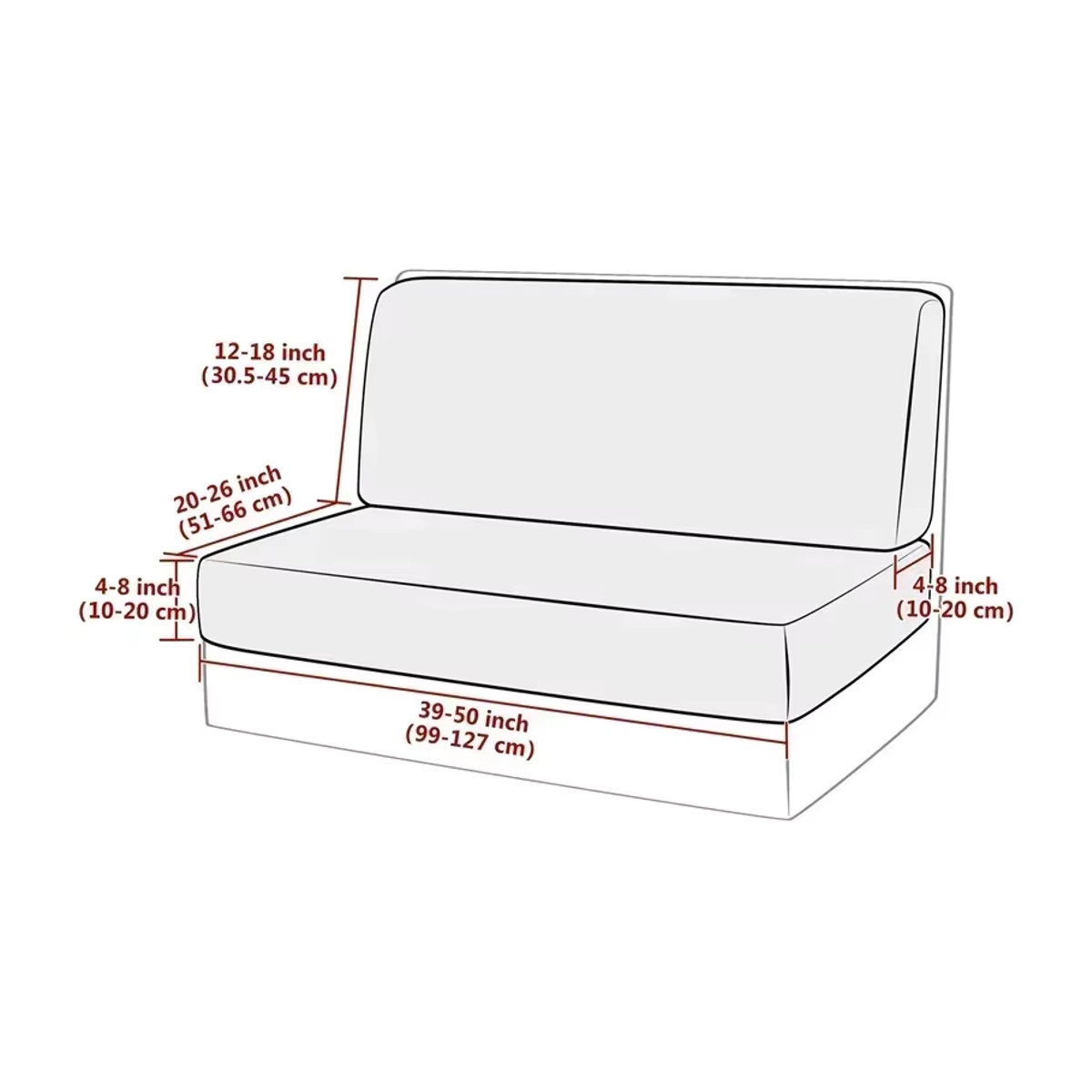 WANERQU 2er-Set Stretch-Samt Sofa-Abdeckungen für Wohnmobile und Camper, Sitz- und Rückenlehnenbezüge, Grau - Bild 2
