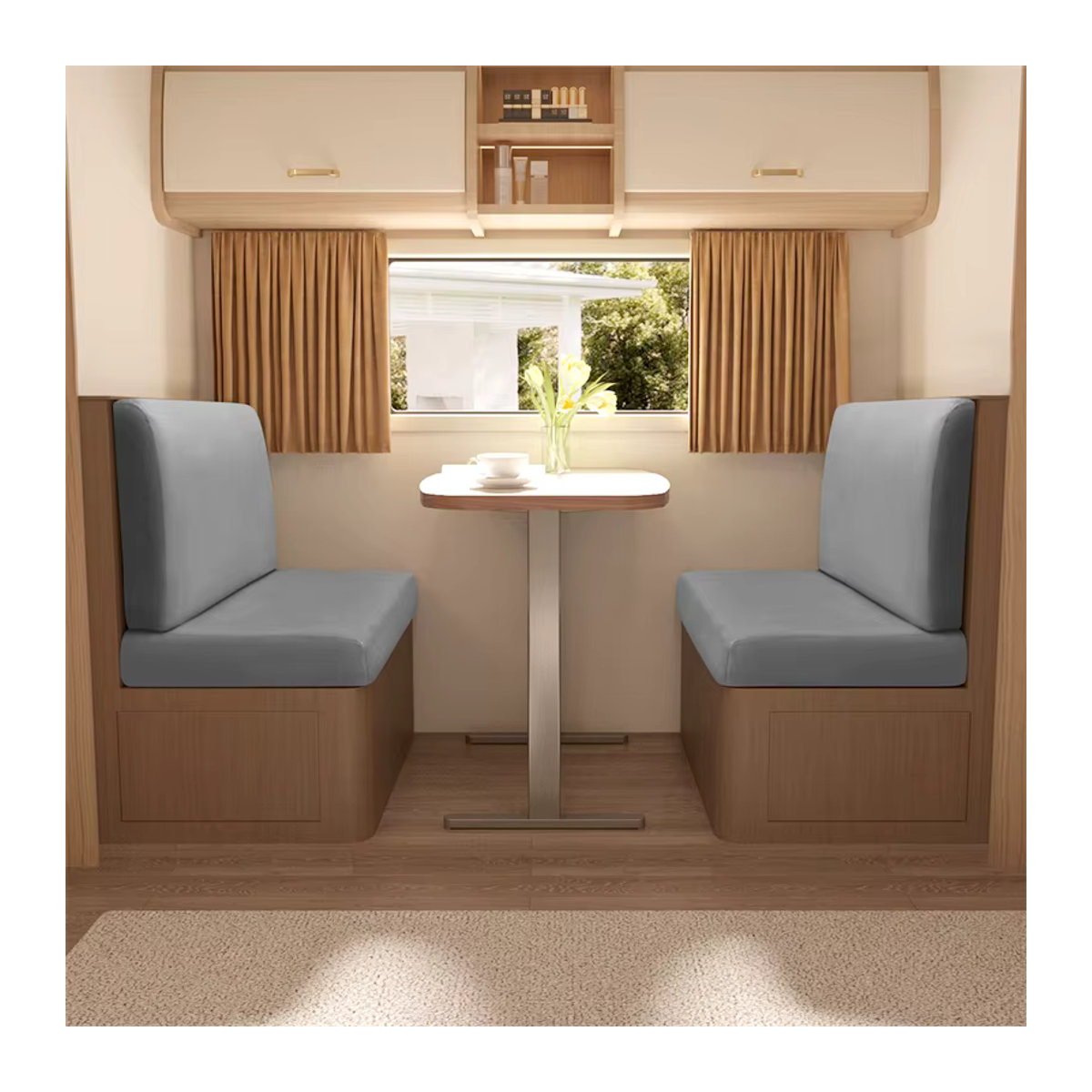 WANERQU 2er-Set Stretch-Samt Sofa-Abdeckungen für Wohnmobile und Camper, Sitz- und Rückenlehnenbezüge, Grau - Bild 3