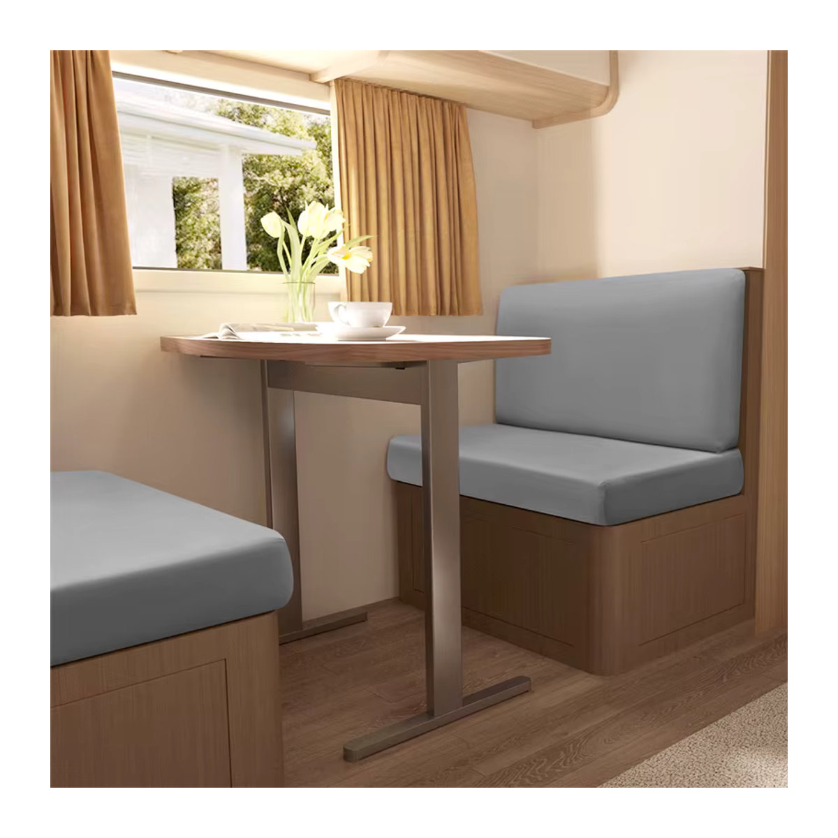 WANERQU 2er-Set Stretch-Samt Sofa-Abdeckungen für Wohnmobile und Camper, Sitz- und Rückenlehnenbezüge, Grau - Bild 5