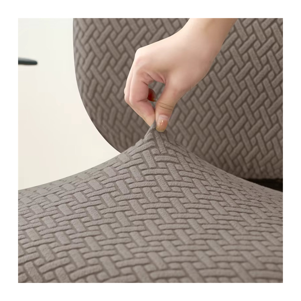 WANERQU Computer-Bürostuhlbezug aus Jacquard in Grau, dehnbarer und schmutzabweisender Sessel-Schonbezug für deinen Gaming-Stuhl oder Arbeitszimmer-Stuhl - Bild 3