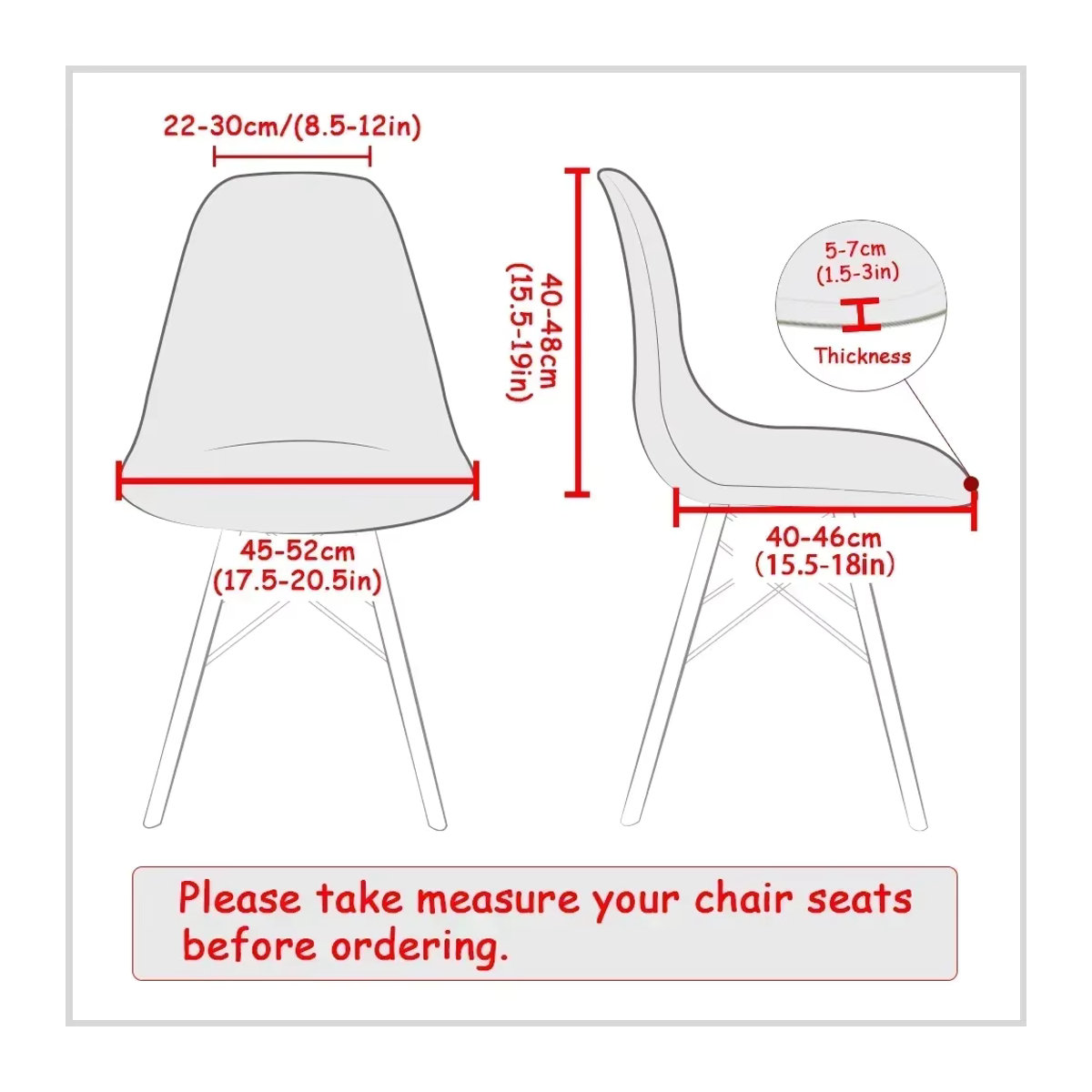 WANERQU Elastische Esszimmer Stuhlbezüge mit Print, Armlose Sitzbezüge für kurze Rückenlehnen, Mehrfarbig - Bild 2