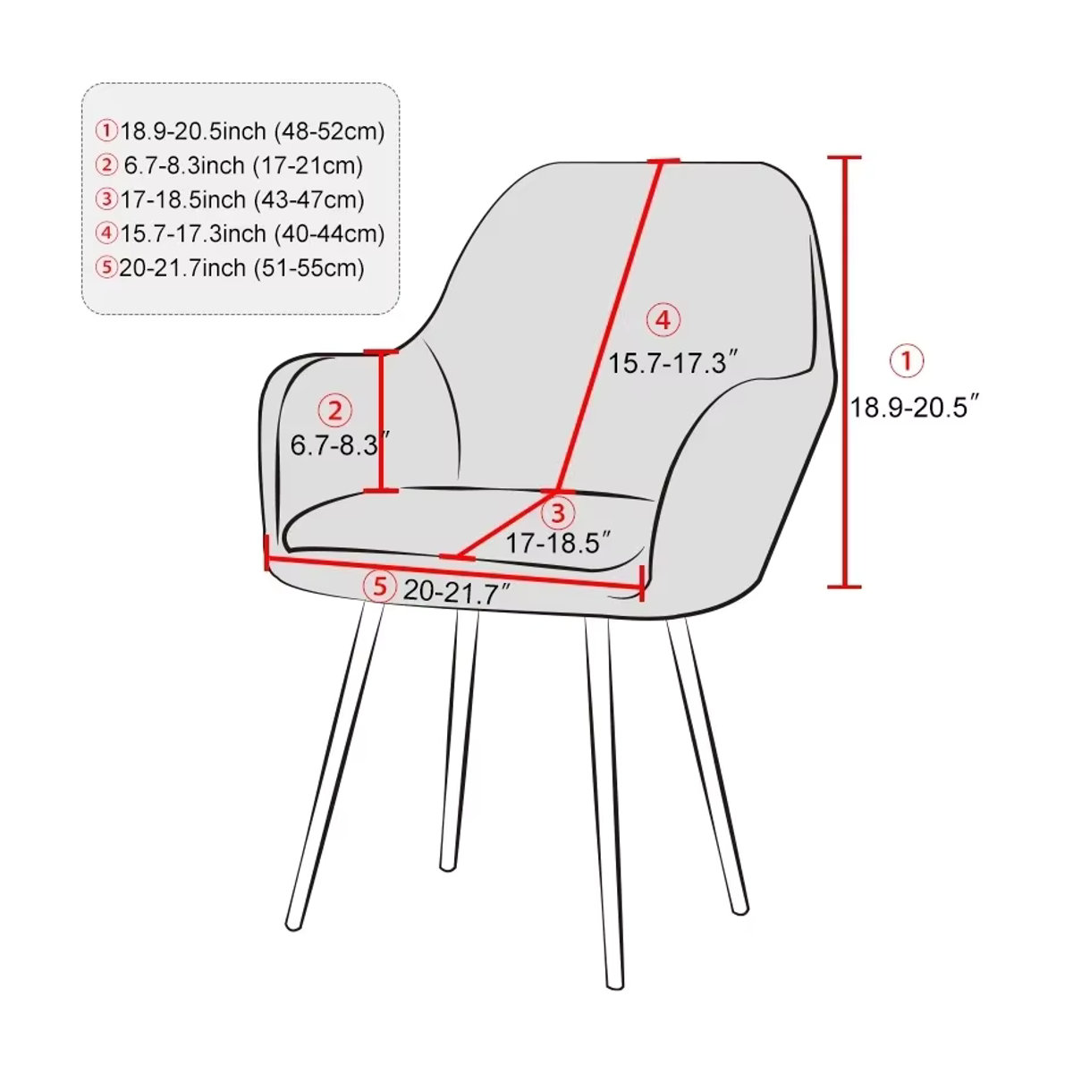 WANERQU Elastischer Stuhlbezug aus weichem Samt und Stretch-Spandex für Esszimmerstühle und Sessel, Mehrfarbig - Bild 2