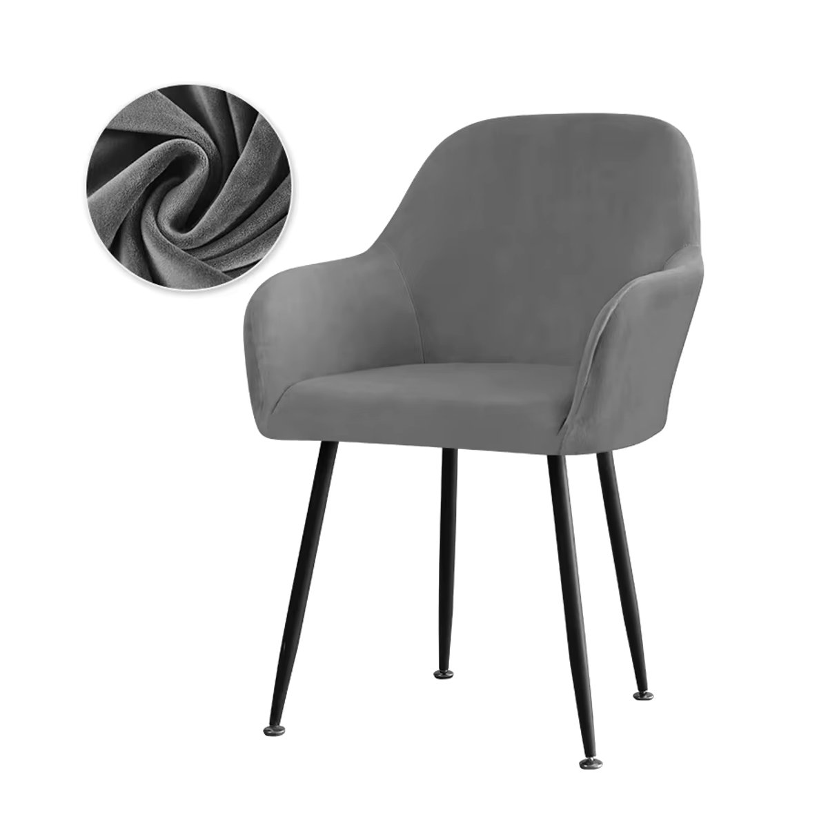 WANERQU Elastischer Stuhlbezug aus weichem Samt und Stretch-Spandex für Esszimmerstühle und Sessel, Mehrfarbig - Bild 3