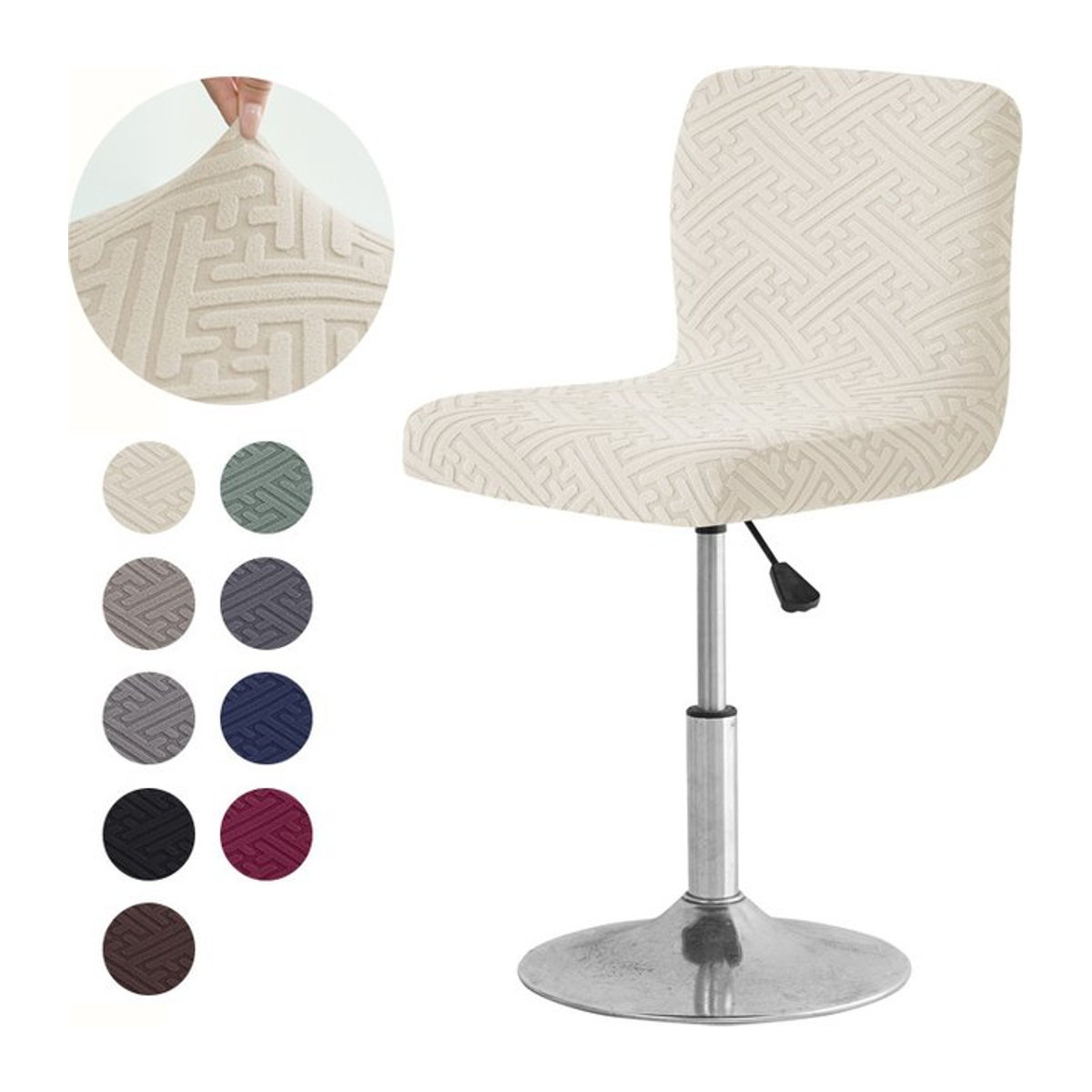 WANERQU Jacquard Barhocker Abdeckung in Mehrfarbig als schmutzabweisender Schonbezug für Esszimmer und Küche - Bild 1