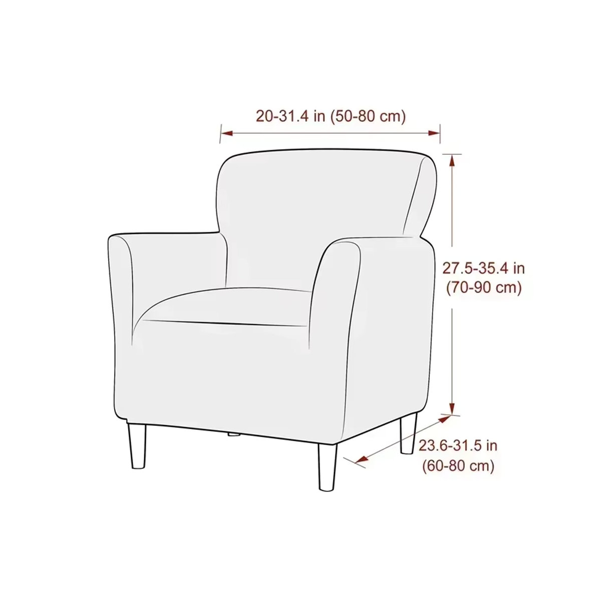 WANERQU Jacquard-Clubsesselbezug in Mehrfarbig, elastischer Schonbezug für Einzelsessel und Sofas, staubdicht und rutschfest - Bild 2