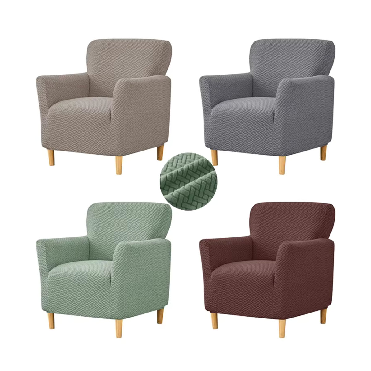 WANERQU Jacquard-Clubsesselbezug in Mehrfarbig, elastischer Schonbezug für Einzelsessel und Sofas, staubdicht und rutschfest - Bild 6