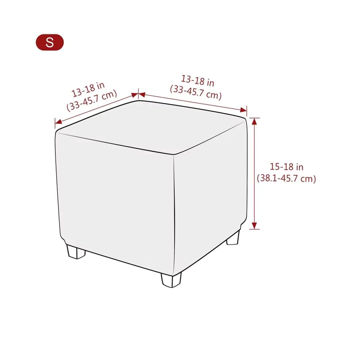WANERQU Jacquard Ottomane Schonbezug elastische Hocker Abdeckung für Fußhocker und Sofa in Beige oder Weiß - Bild 2