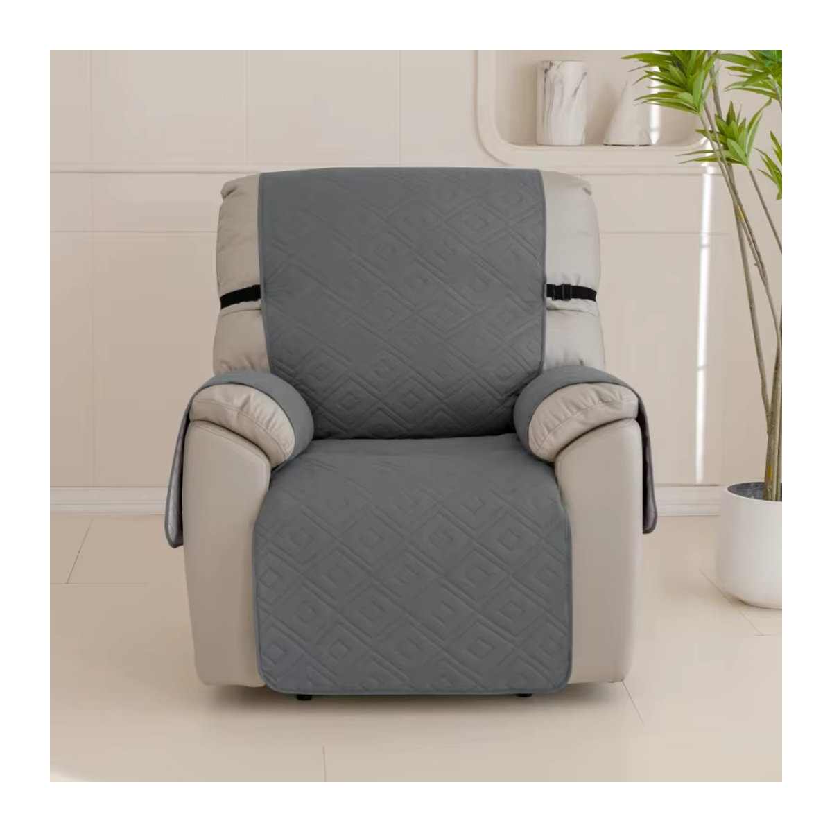 WANERQU Sofa Bezug Grau wasserabweisend und rutschfest mit Tasche - Bild 3