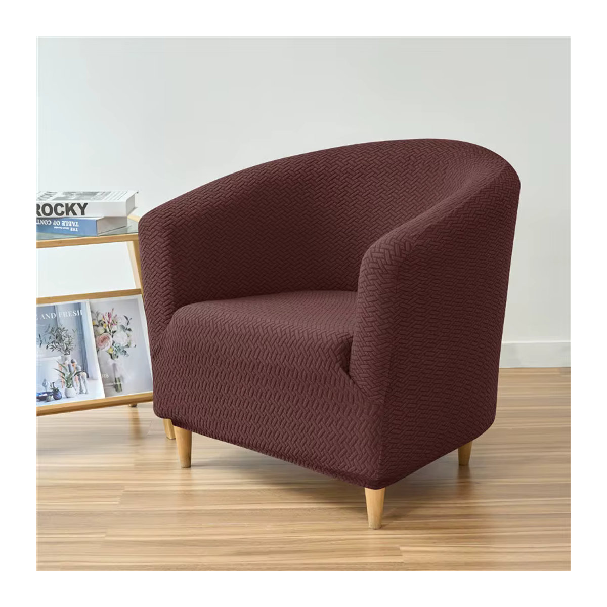 WANERQU Stretch Sesselbezug aus Jacquard für Clubstühle und Akzentsofas, Mehrfarbig - Bild 4